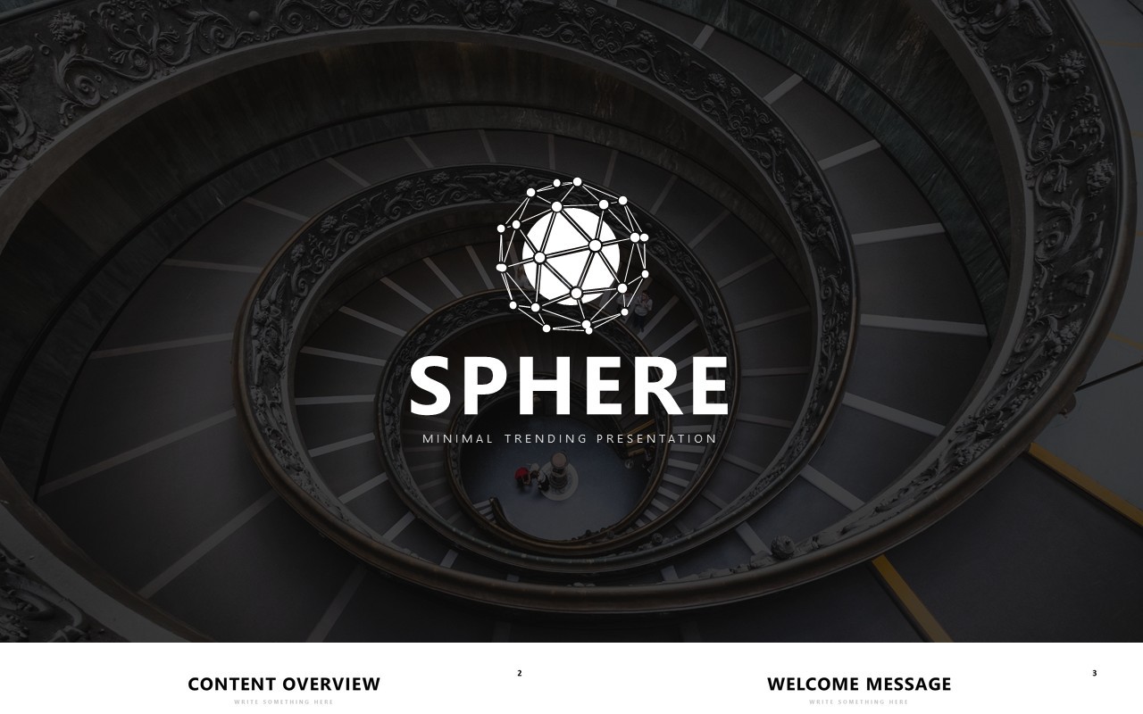简约企业年度报告公司介绍PPT模板SPHERE