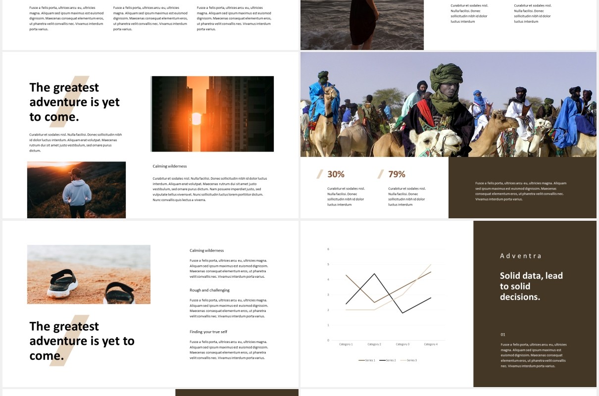 户外探险旅行旅游PPT模板adventra travel adventure powerpoint template