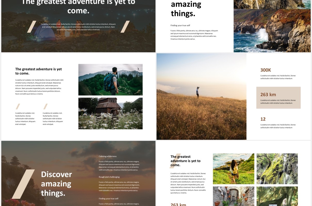 户外探险旅行旅游PPT模板adventra travel adventure powerpoint template