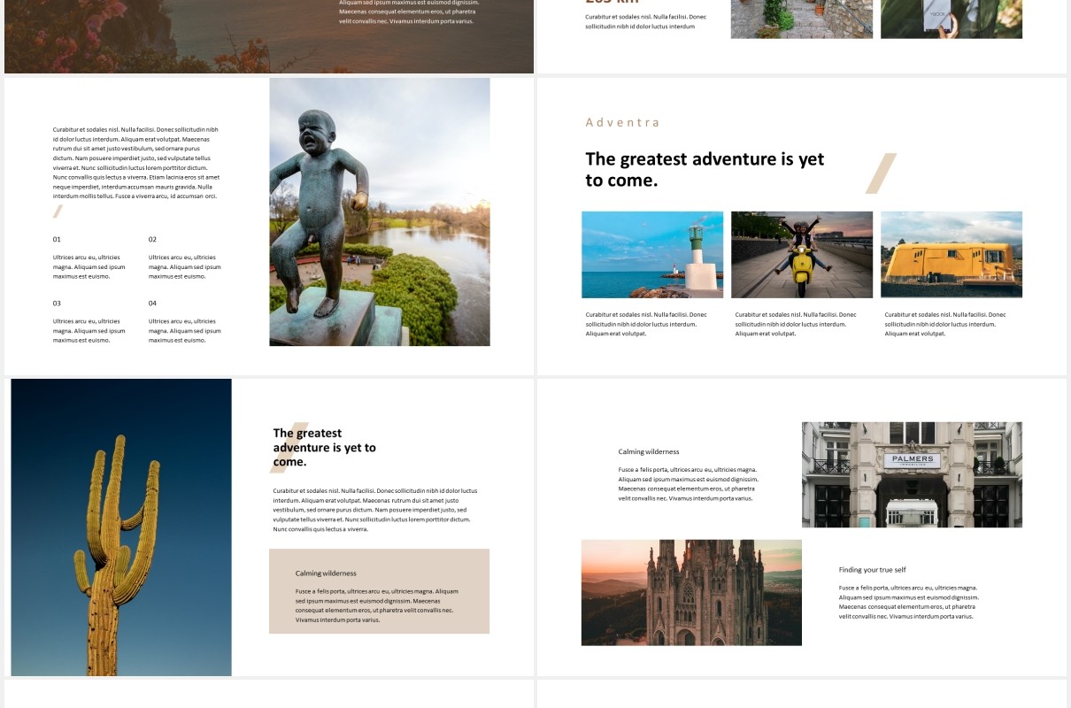 户外探险旅行旅游PPT模板adventra travel adventure powerpoint template