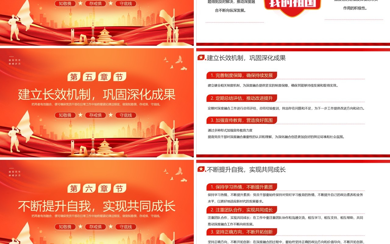 红金党纪学习教育如何与日常工作融合PPT模板