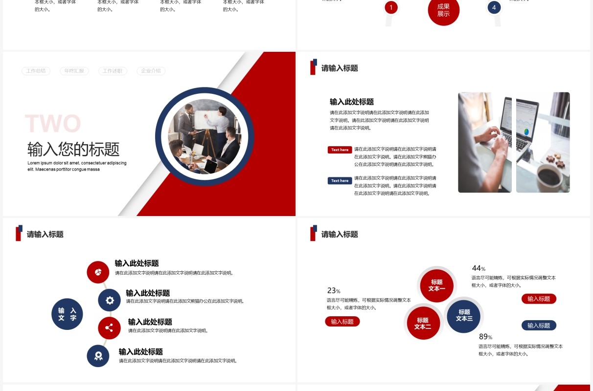红蓝商务项目分析报告PPT通用模板