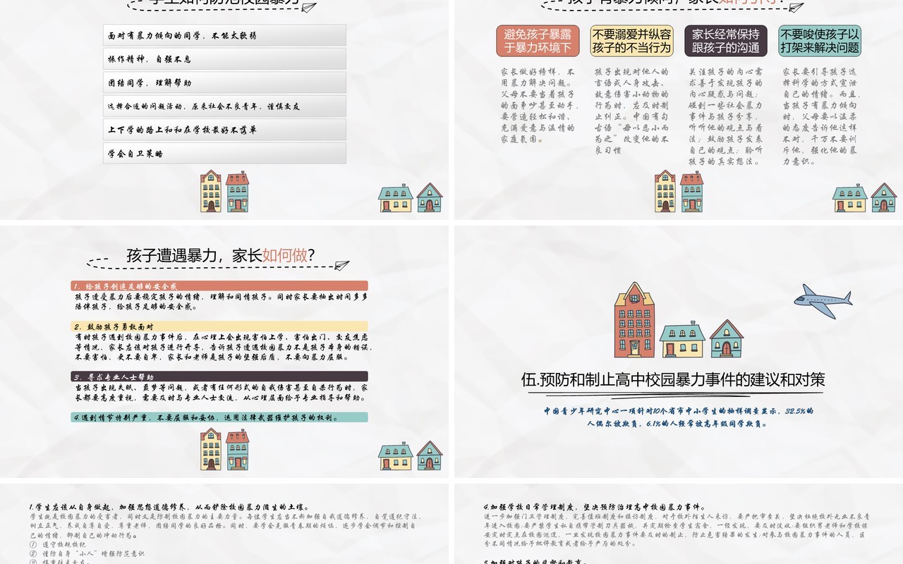中小学校园安全反对校园暴力主题班会PPT模板