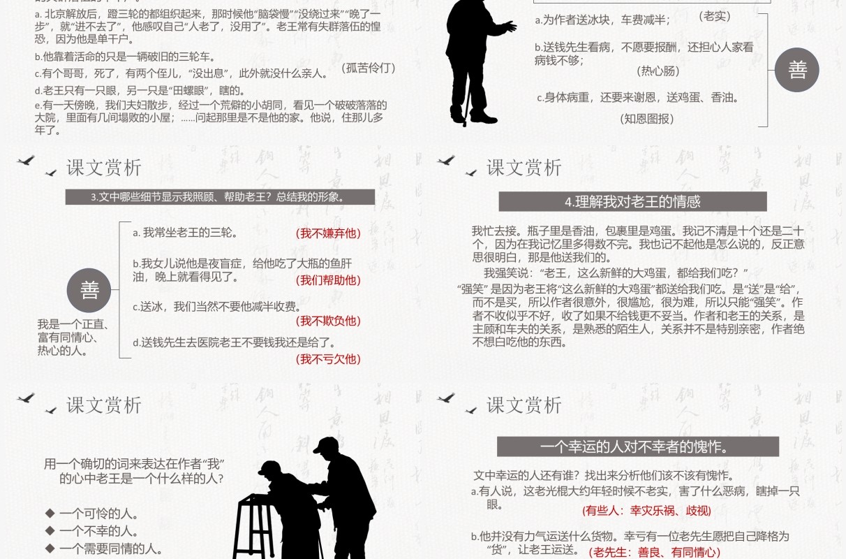 部编版七年级语文下册老王课件PPT模板