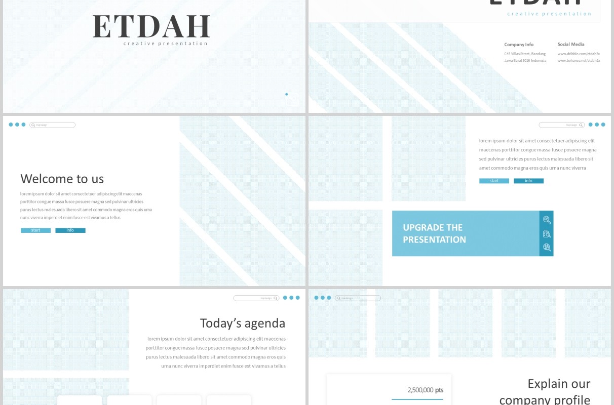 简洁公司简介PPT版式模板Etdah Powerpoint Template