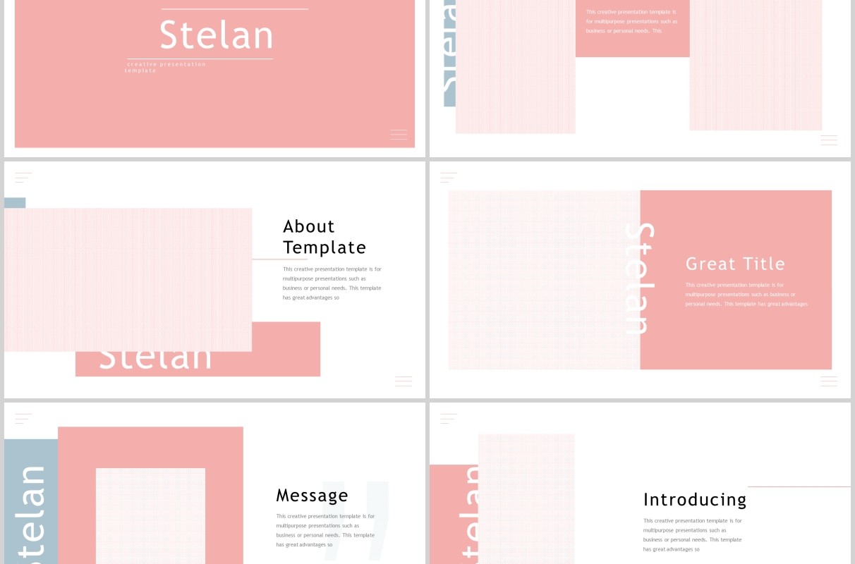 时尚工作通用PPT模板版式设计Stelan Powerpoint Template