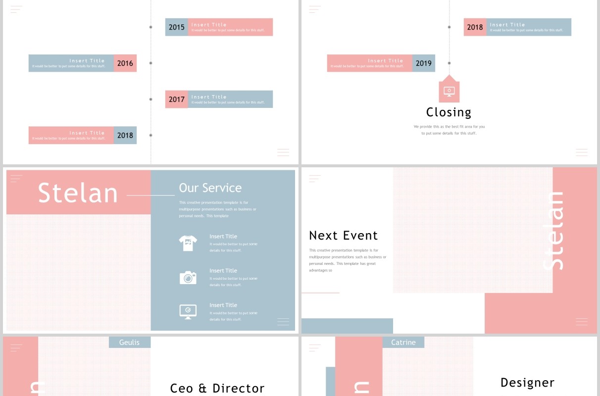 时尚工作通用PPT模板版式设计Stelan Powerpoint Template