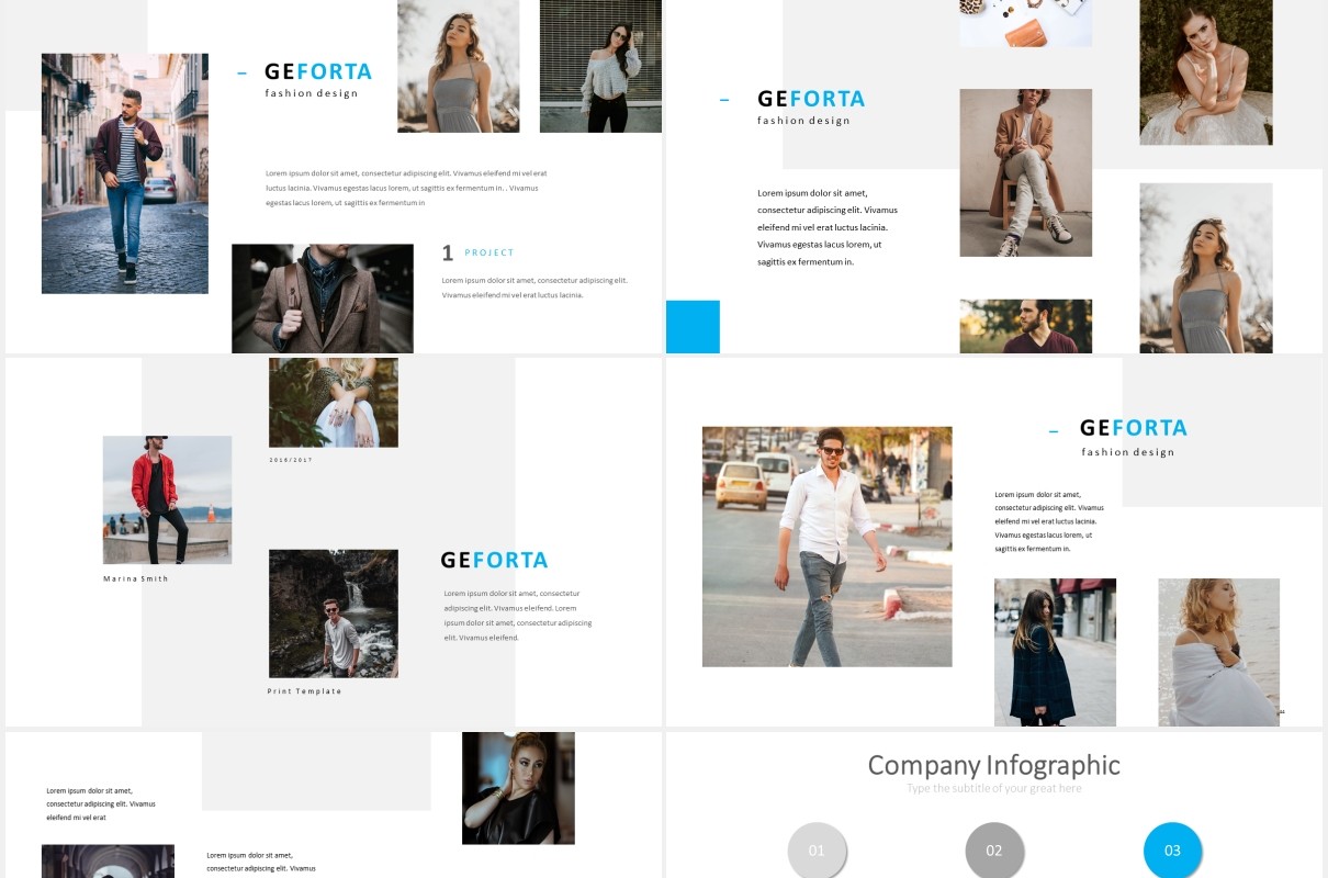 时尚模特形象设计摄影PPT模板geforta powerpoint template