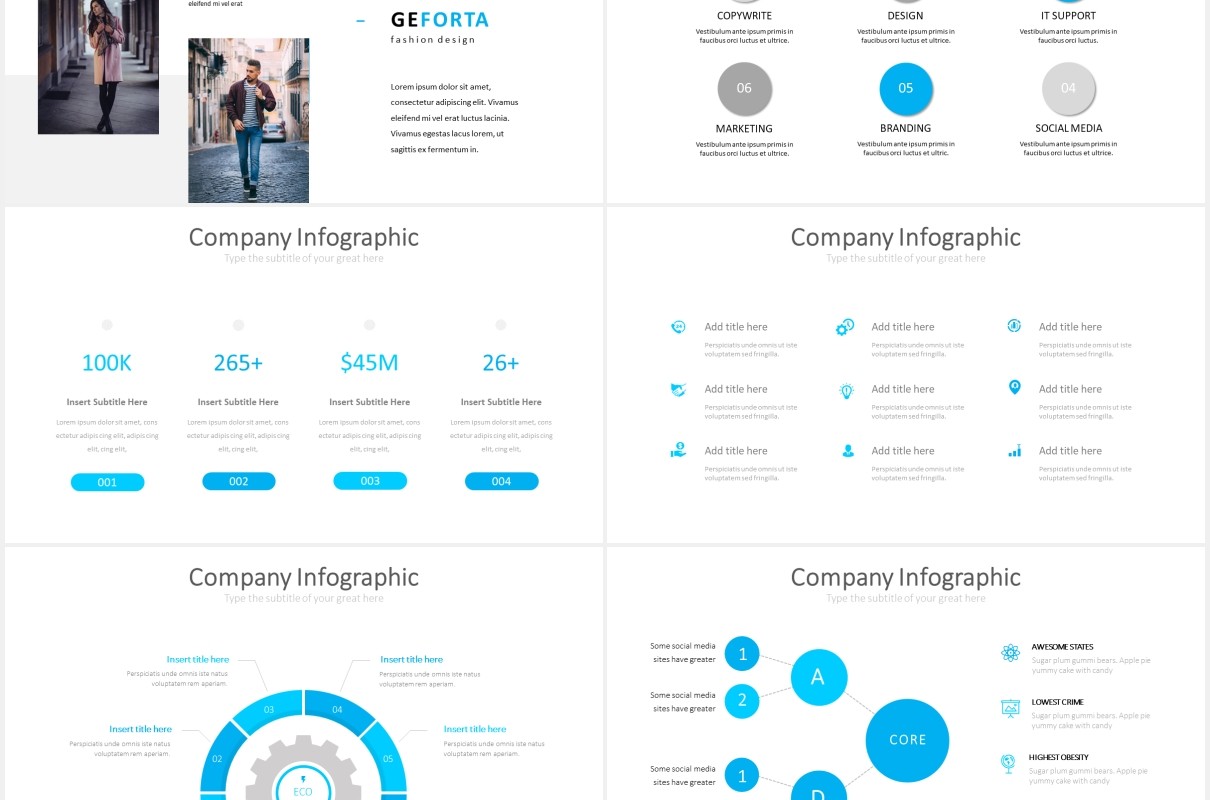 时尚模特形象设计摄影PPT模板geforta powerpoint template