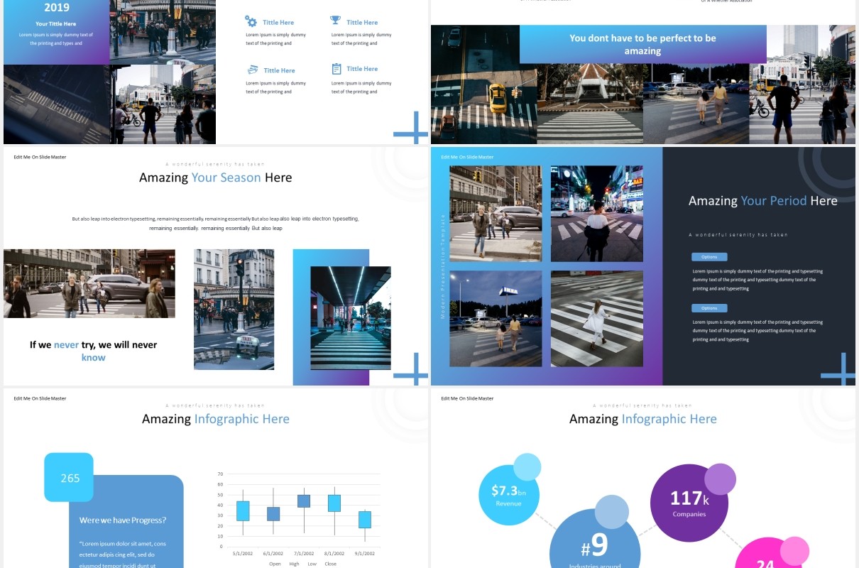 渐变商务工作汇报总结计划PPT国外模板Modernize - Powerpoint Template