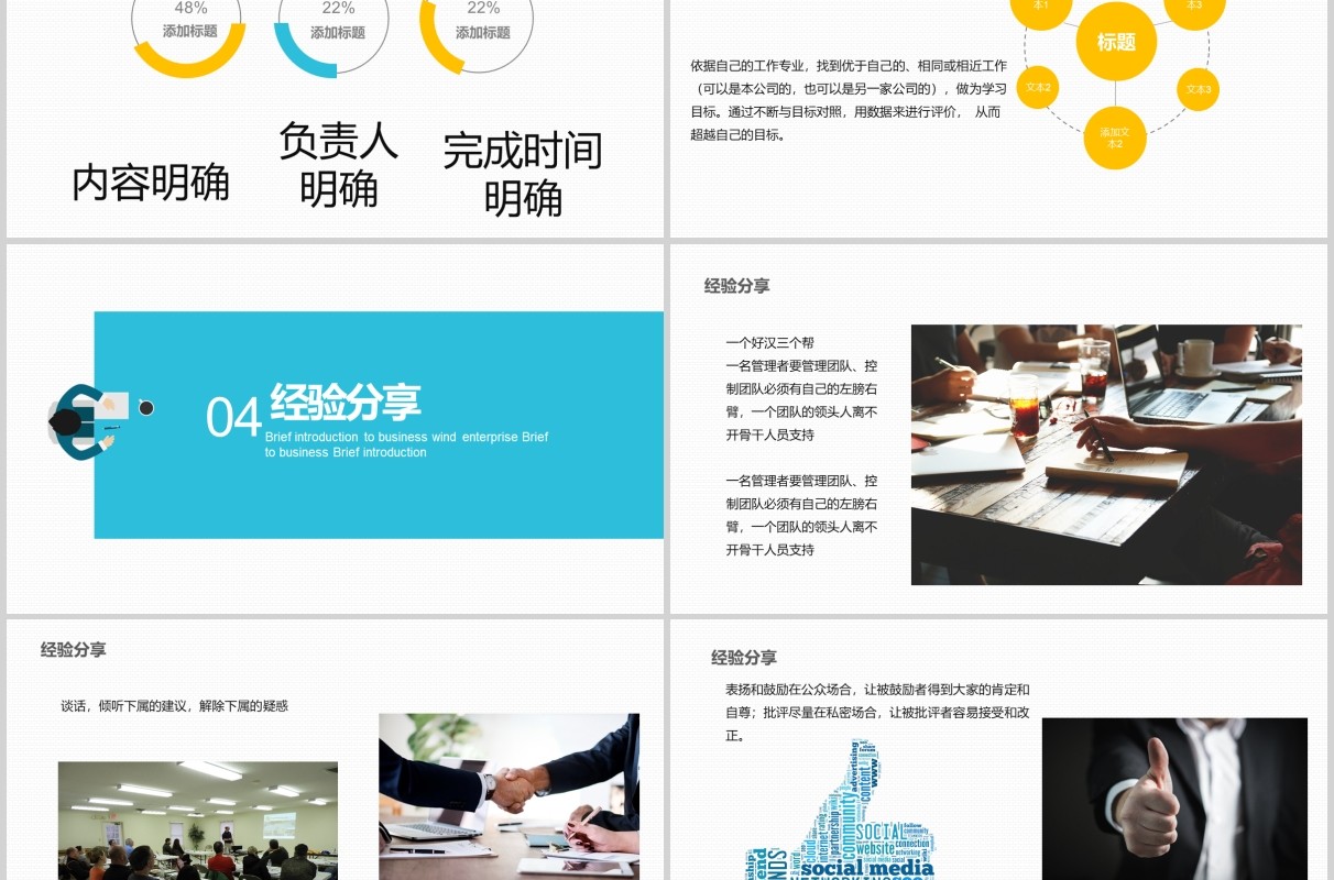 职场团队成功经验分享PPT模板