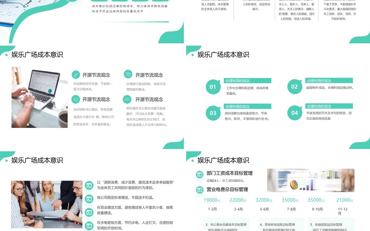 绿色商务企业成本意识培训PPT模板