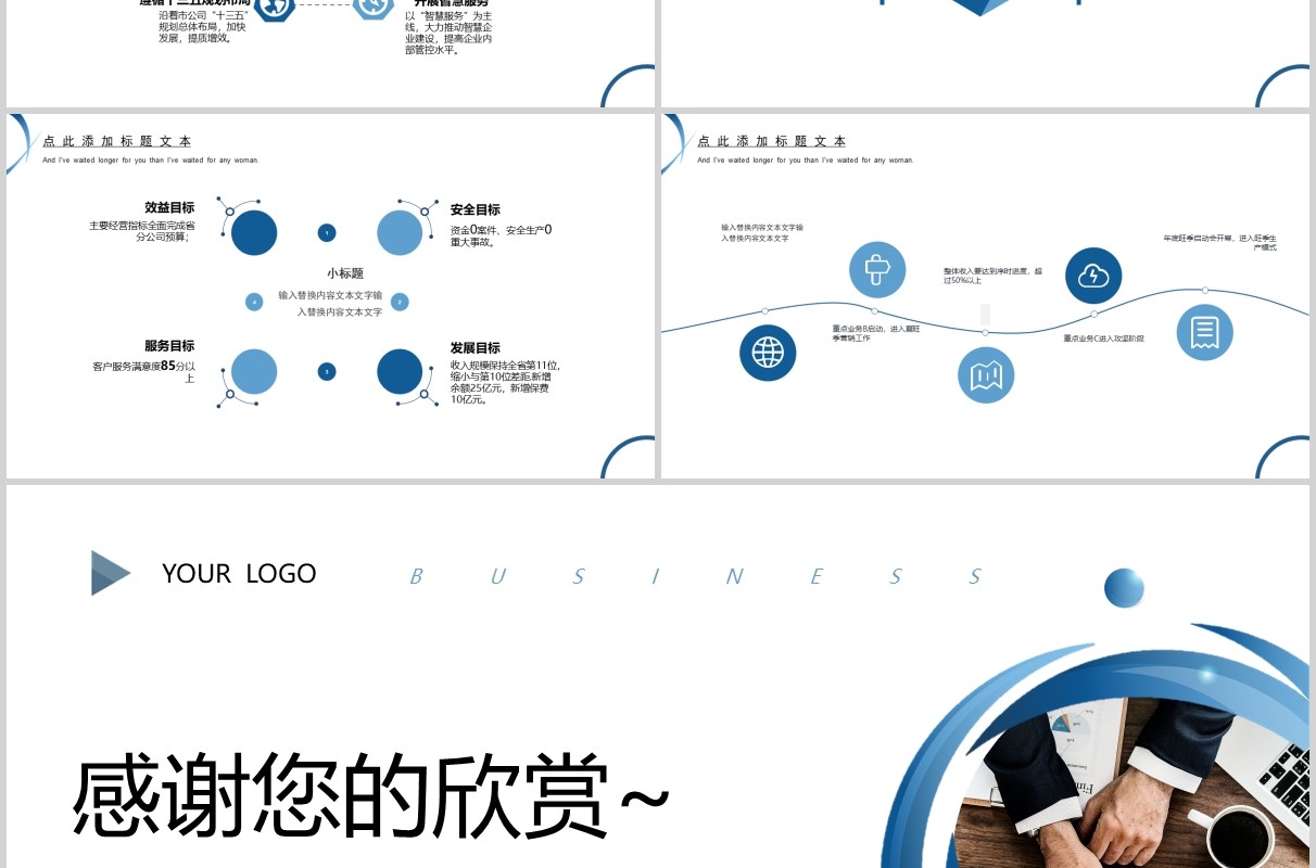 商务简约经营分析工作汇报PPT模板
