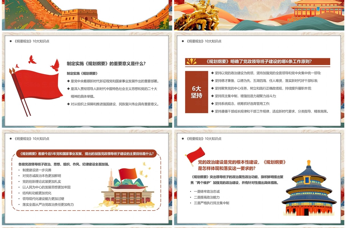 中国风全国党政领导班子建设规划纲要PPT模板
