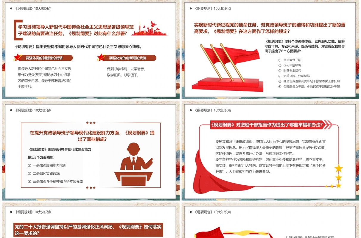 中国风全国党政领导班子建设规划纲要PPT模板
