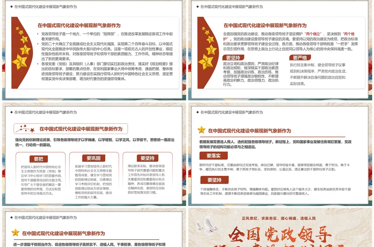 中国风全国党政领导班子建设规划纲要PPT模板