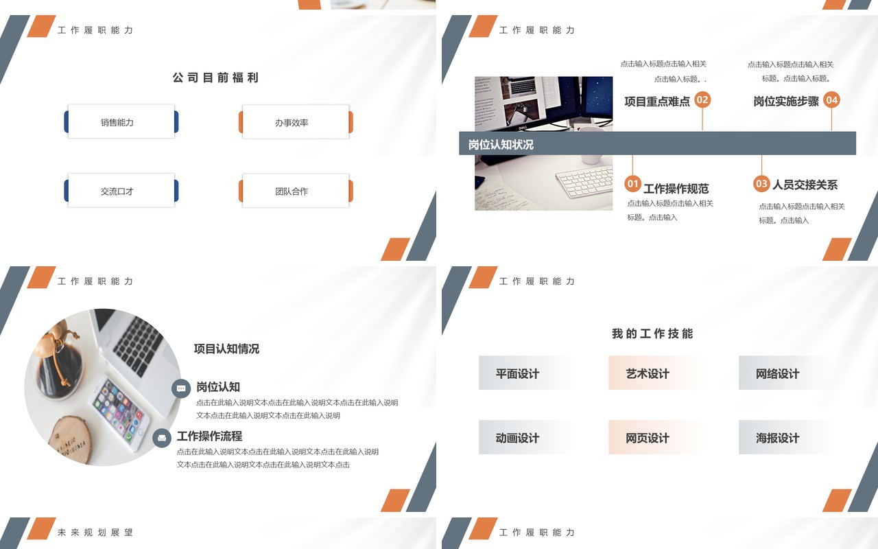 蓝橙商务风岗位竞聘报告PPT通用模板