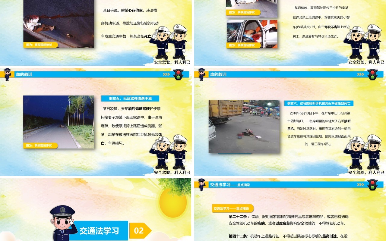 文明交通安全教育培训课件PPT模板