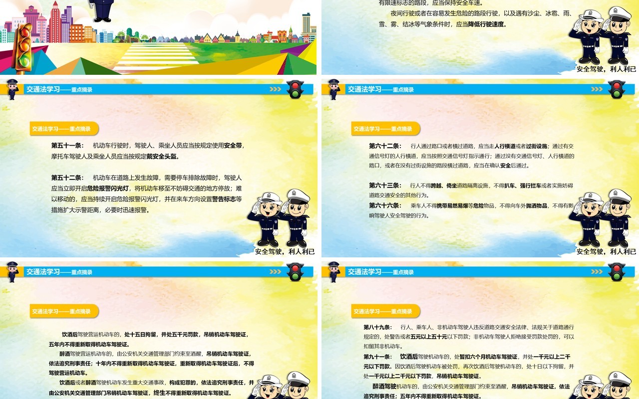 文明交通安全教育培训课件PPT模板