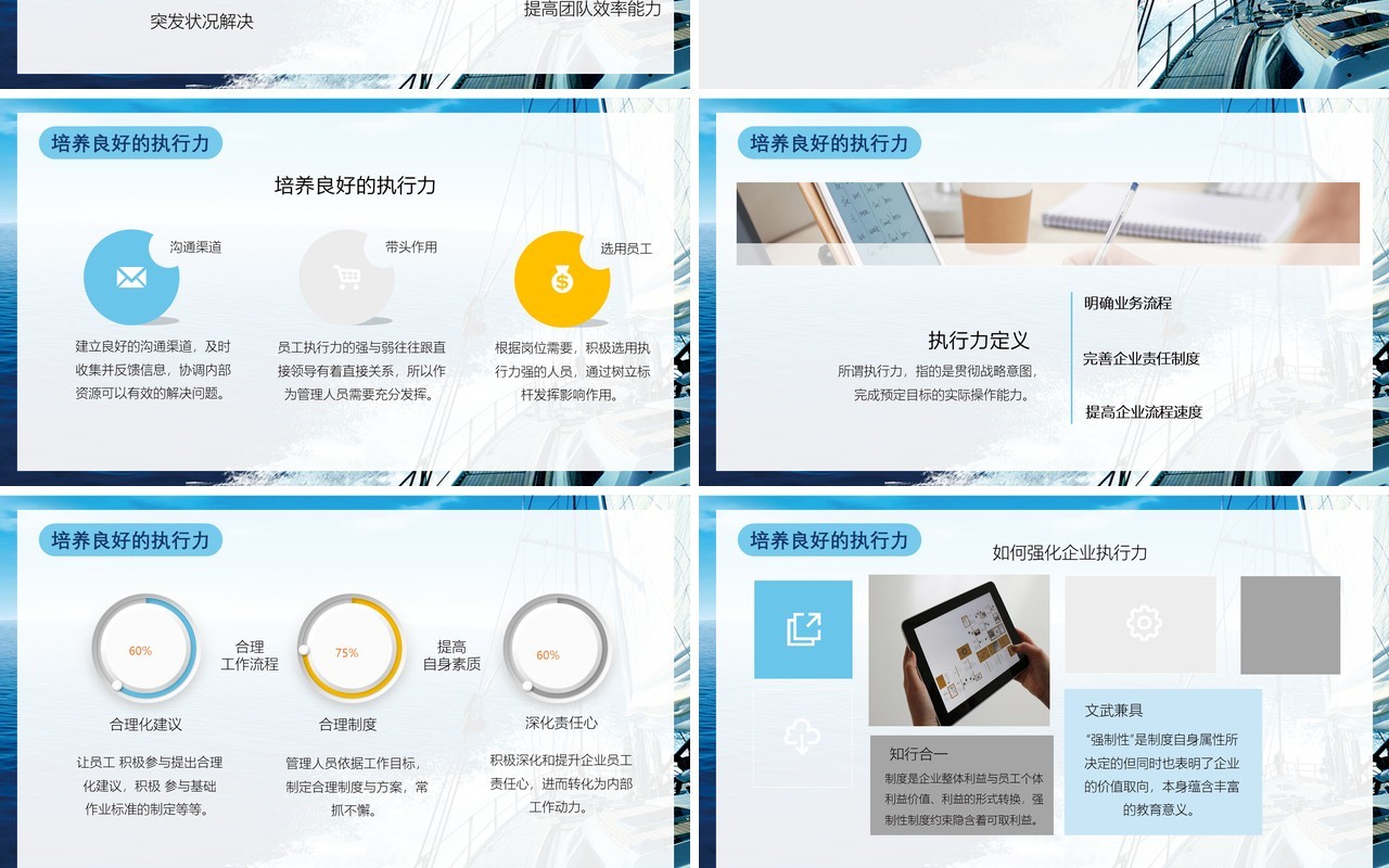 蓝色大海奔涌吧后浪如何提升管理能力企业培训PPT模板