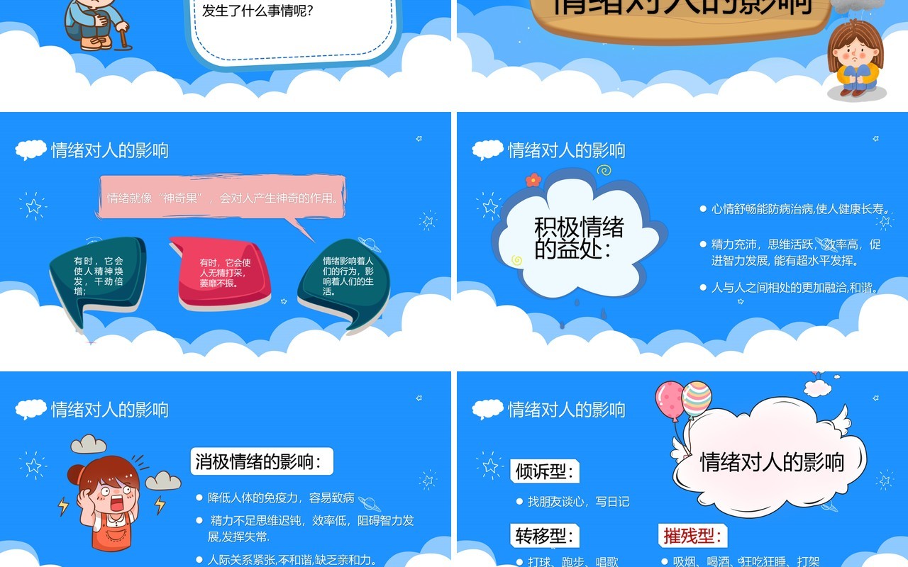 做情绪的主人小学心理课程培训PPT模板