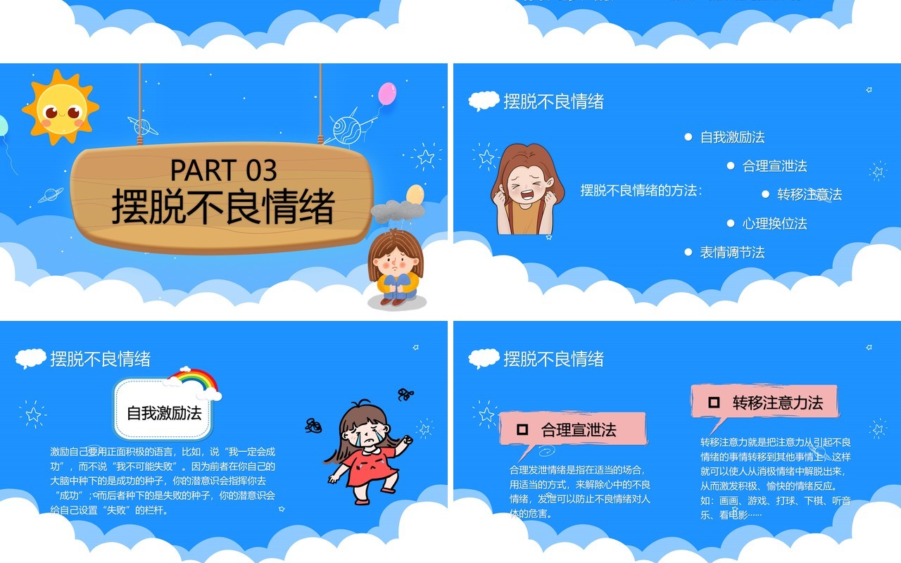 做情绪的主人小学心理课程培训PPT模板