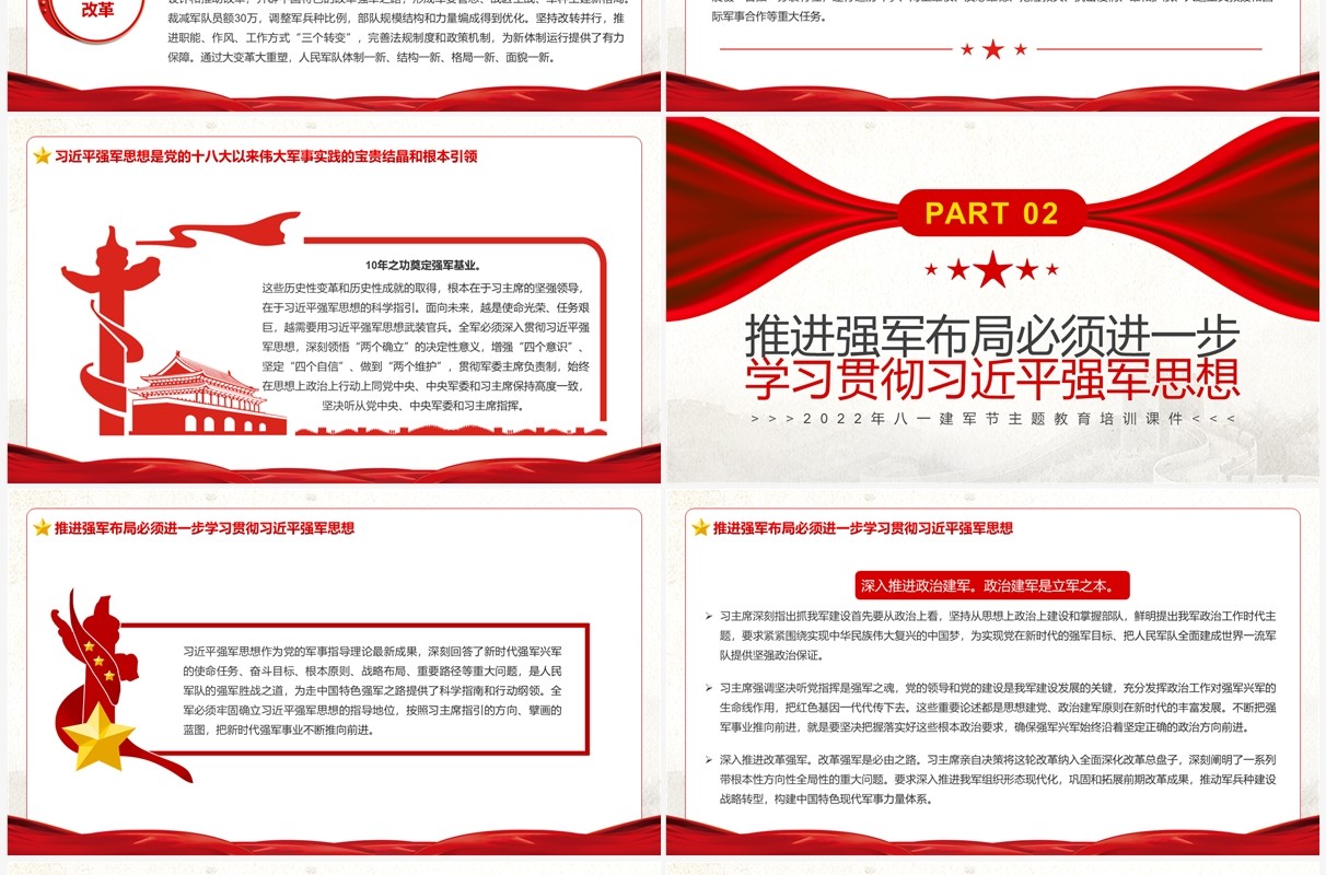 坚持不懈用习近平强军思想武装全军PPT模板