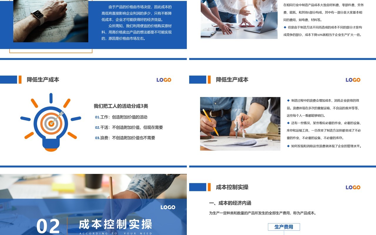 商务公司生产成本控制培训PPT模板