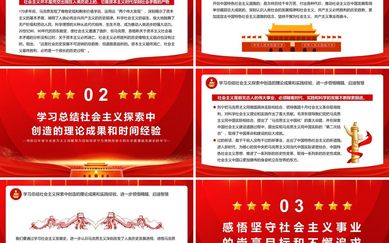 学习社会主义发展史不断坚定四个自信PPT模板