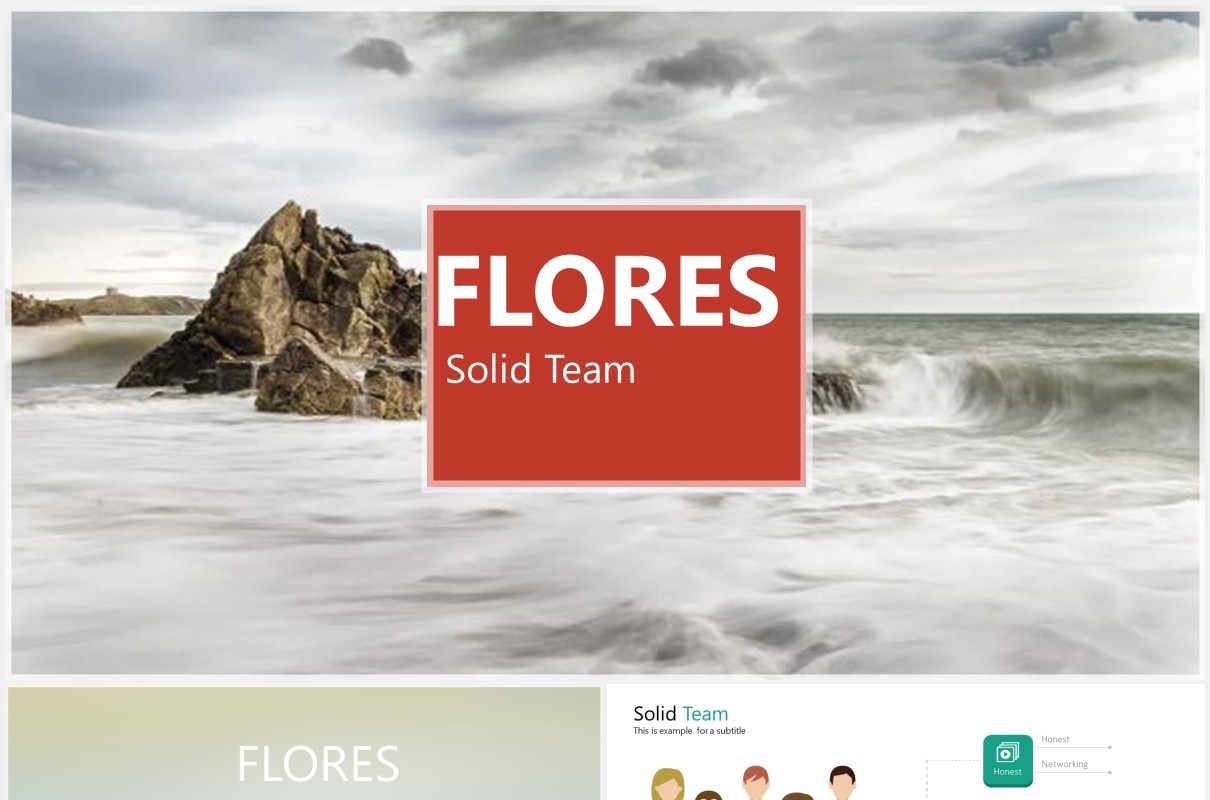 多功能实用可视化数据信息图表PPT素材模板flores powerpoint template