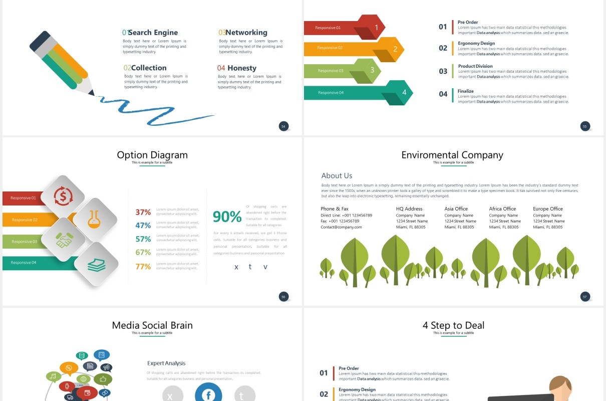 多功能实用可视化数据信息图表PPT素材模板flores powerpoint template