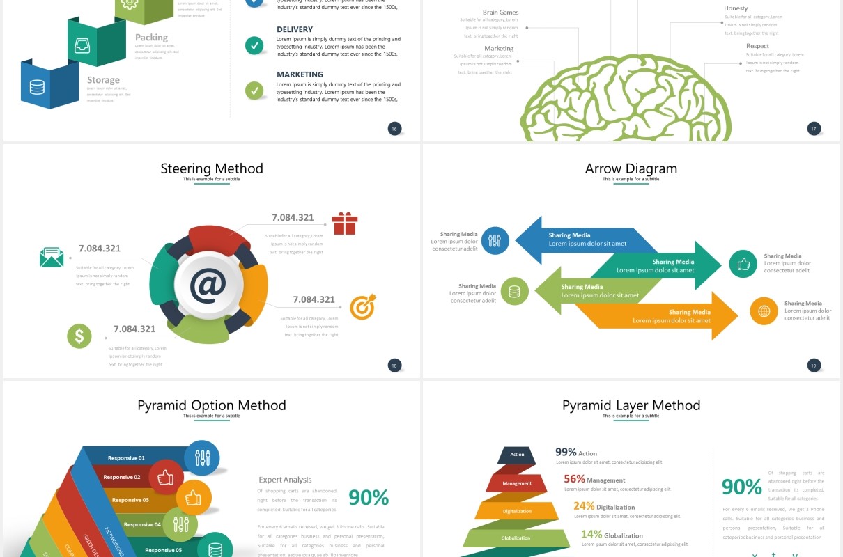 多功能实用可视化数据信息图表PPT素材模板flores powerpoint template