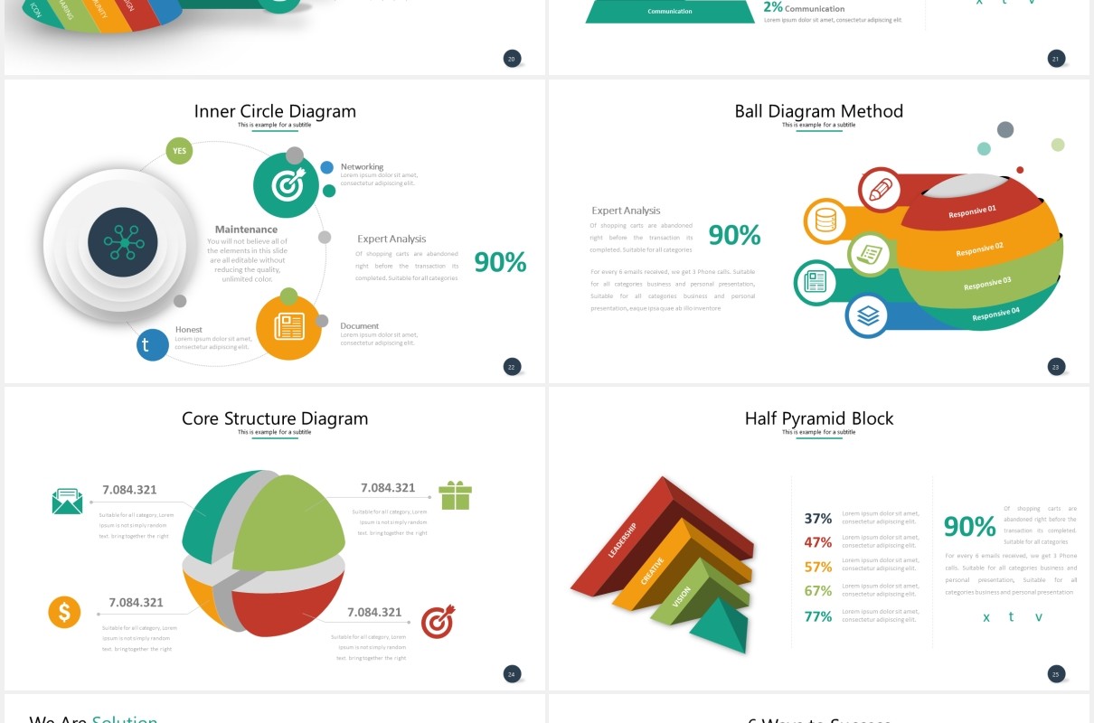 多功能实用可视化数据信息图表PPT素材模板flores powerpoint template