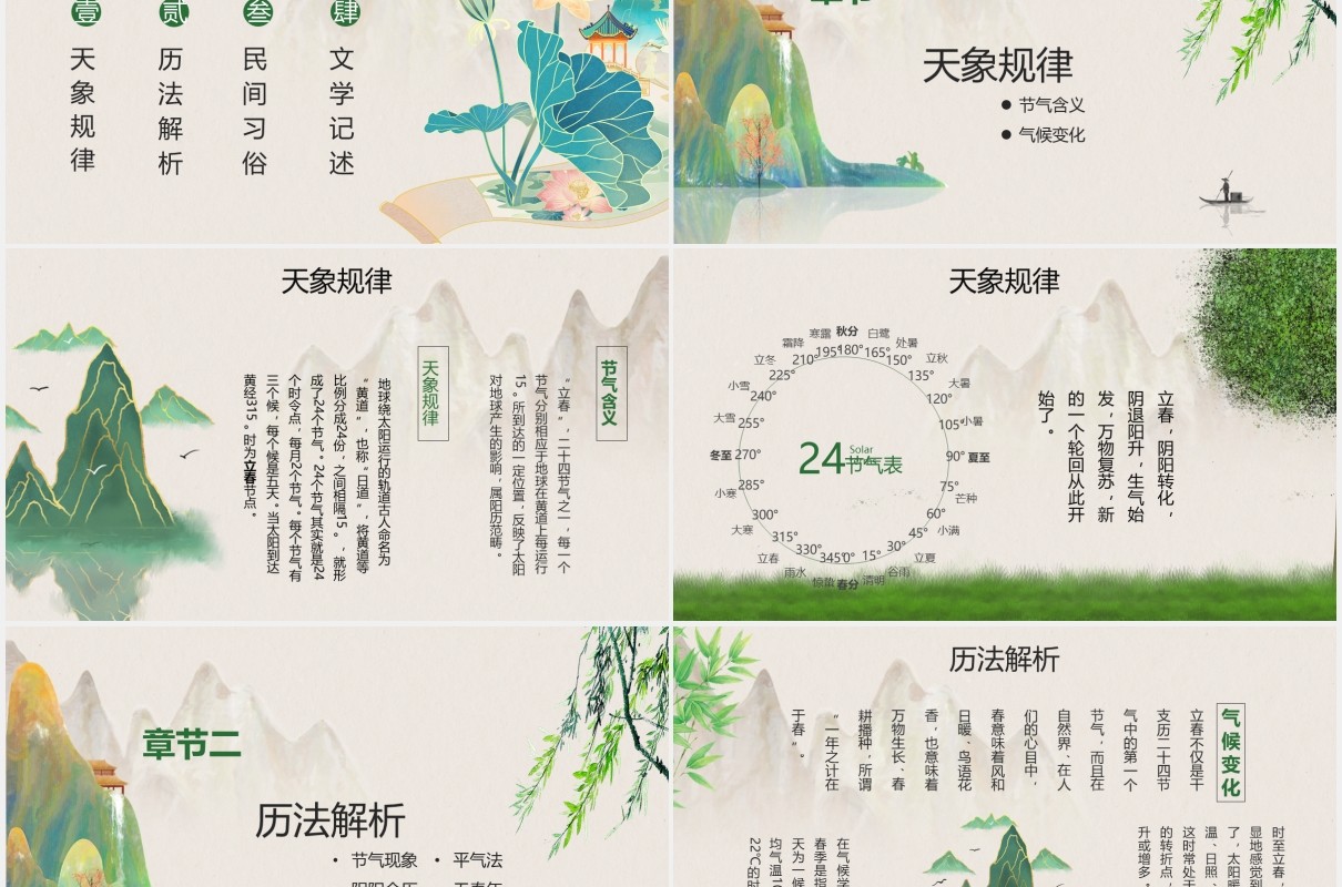 中国风二十四节气立春节气介绍PPT模板