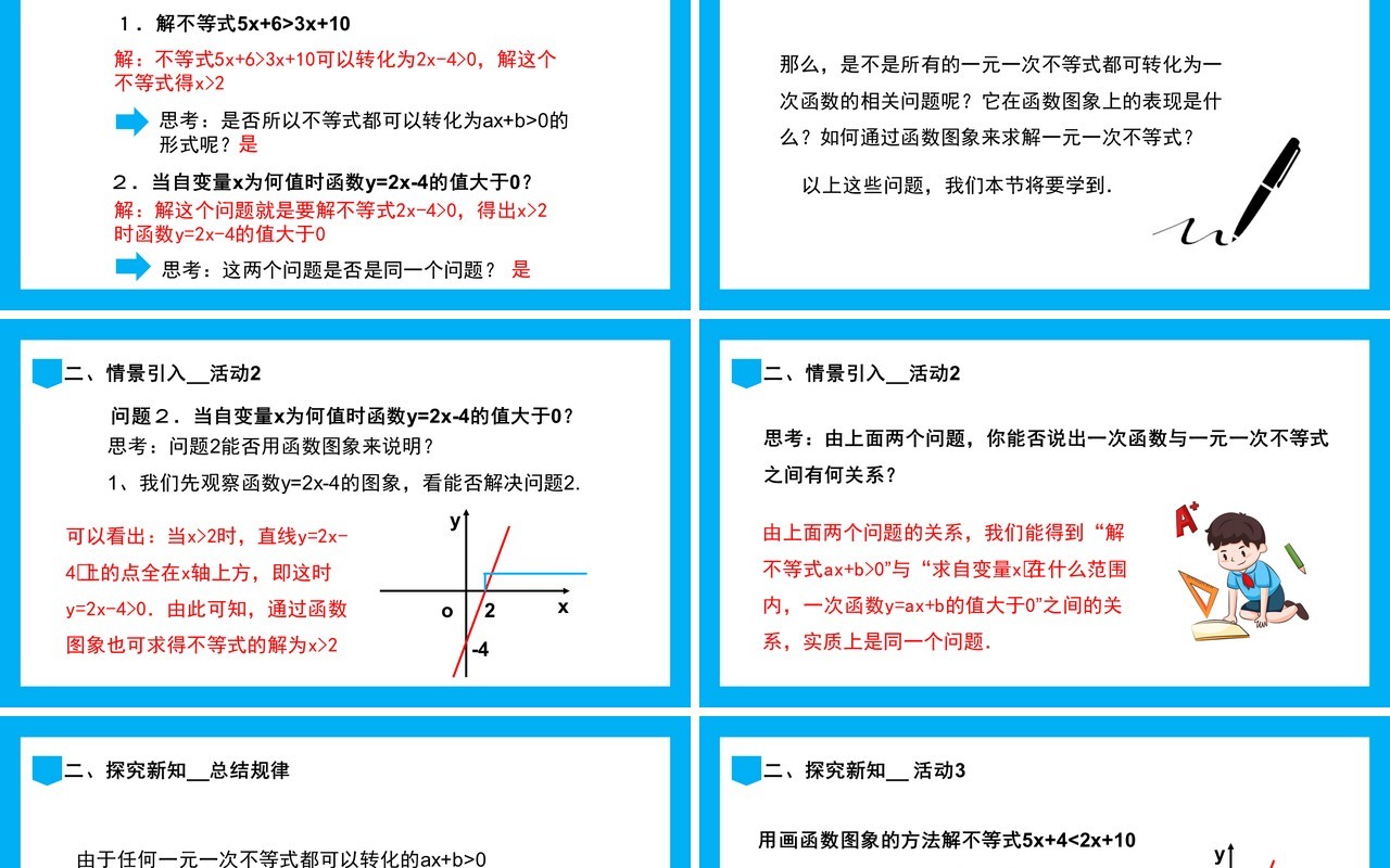 部编版八年级数学下册用函数观点看方程(组)或不等式课件PPT模板