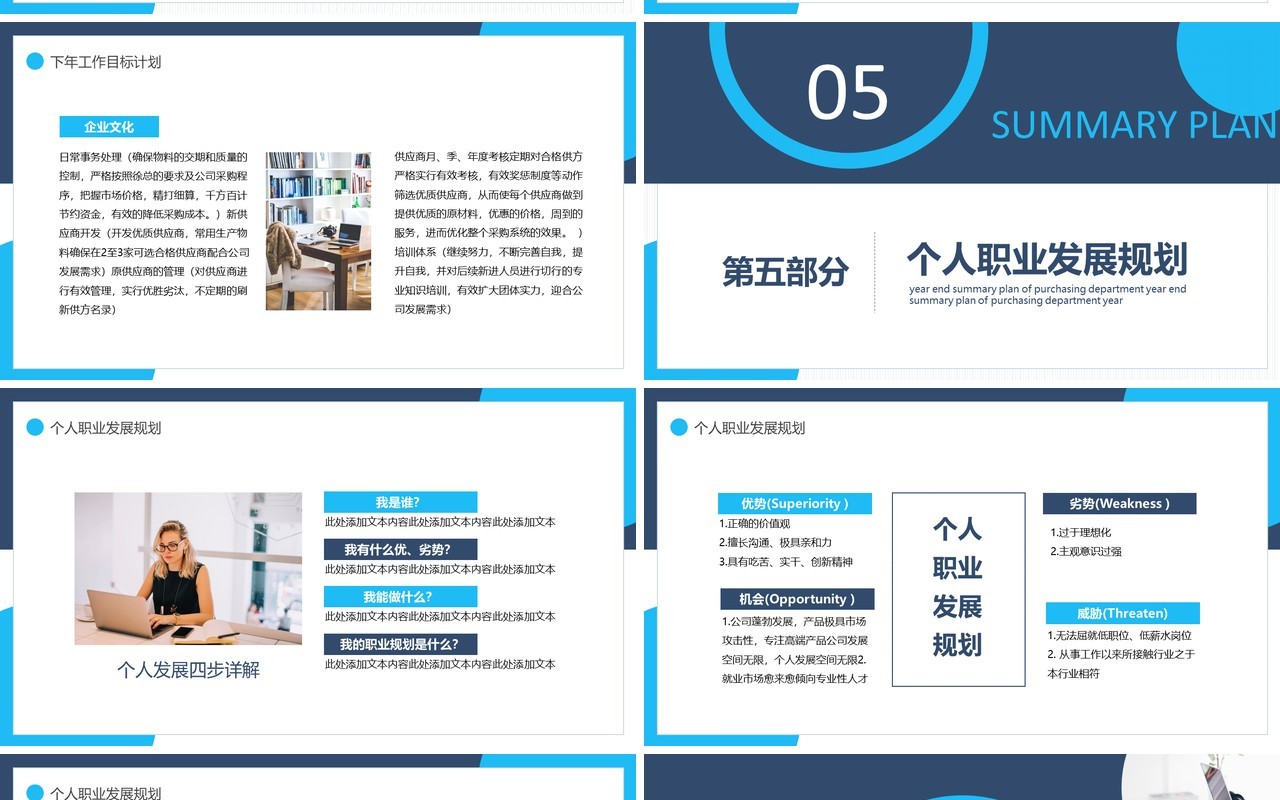 采购部年终工作总结计划报告计划动态PPT模板