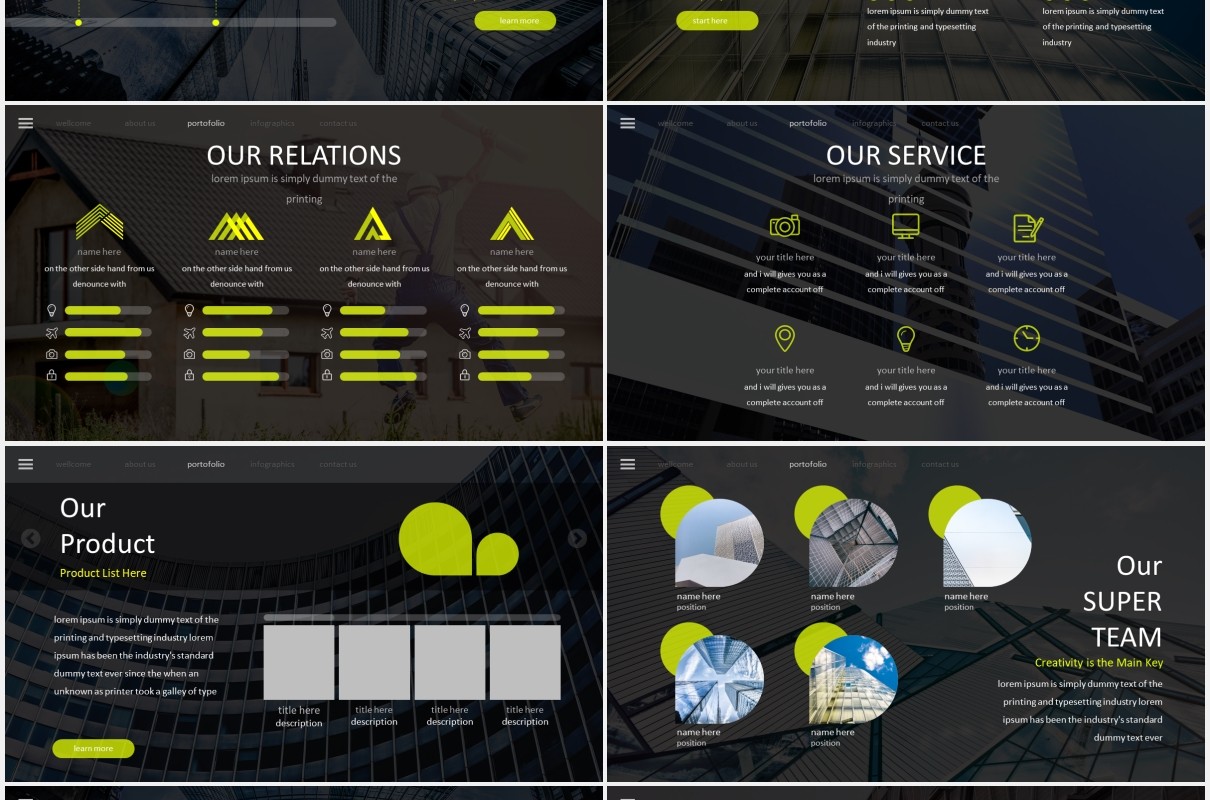 扁平化商务PPT模板flattern powerpoint template