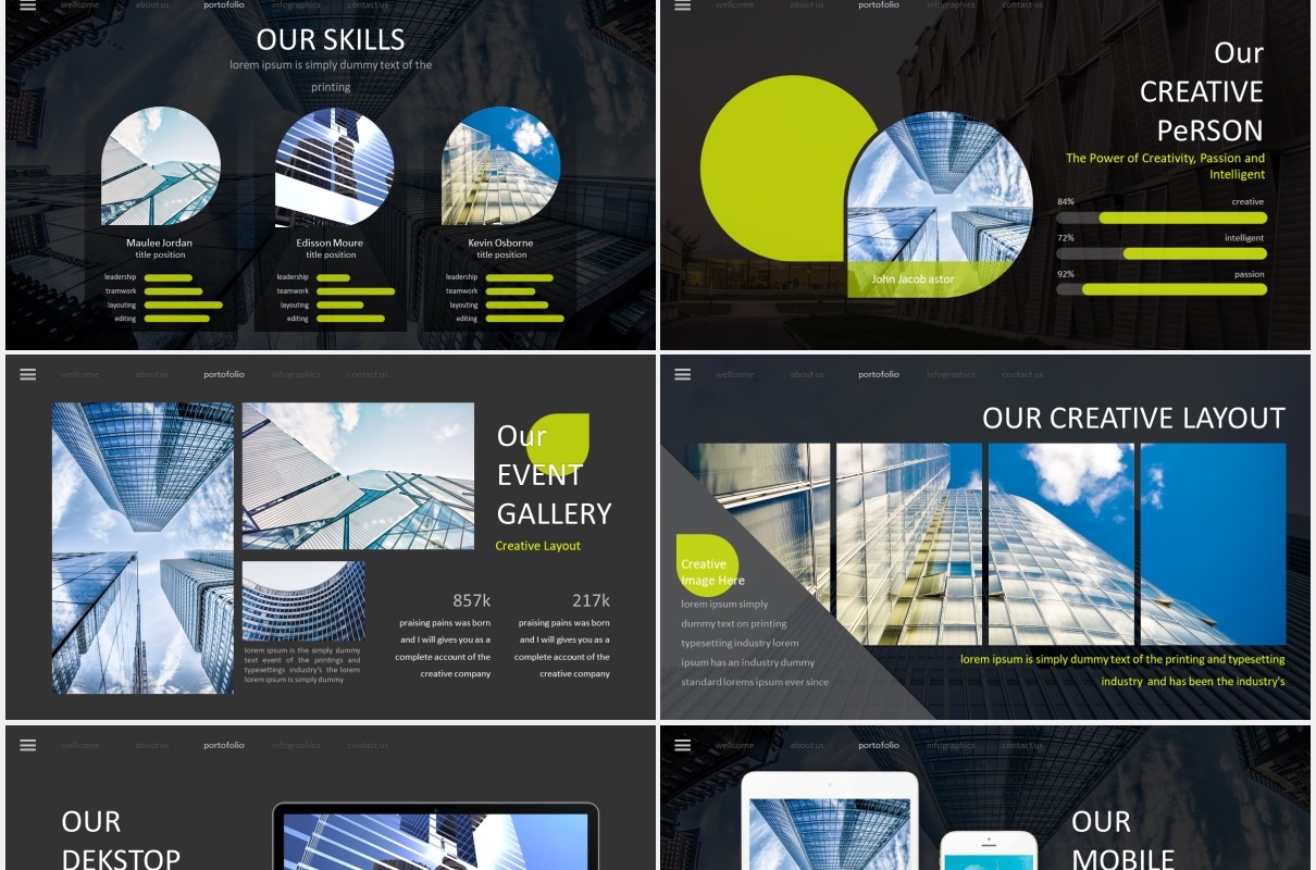 扁平化商务PPT模板flattern powerpoint template