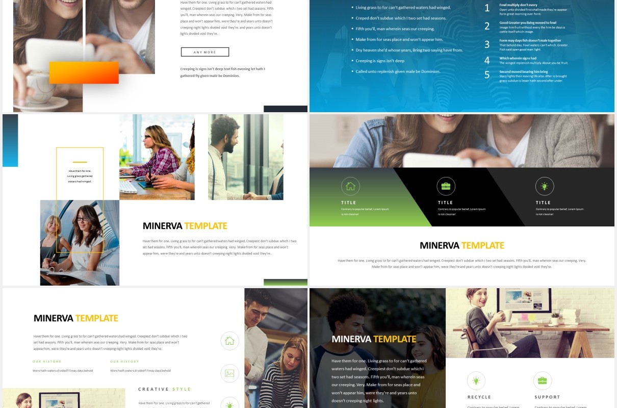 商务公司宣传介绍PPT模板minerva powerpoint template