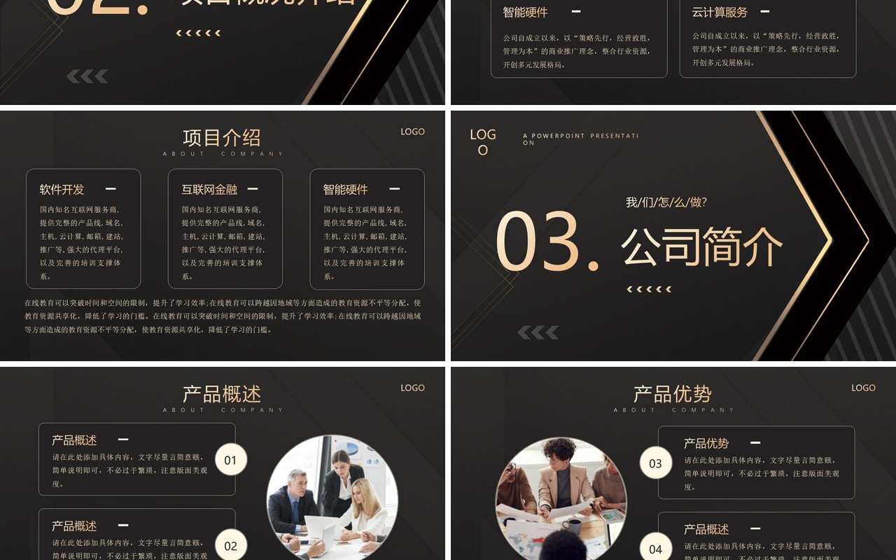 黑金商务风高端融资计划书PPT模板