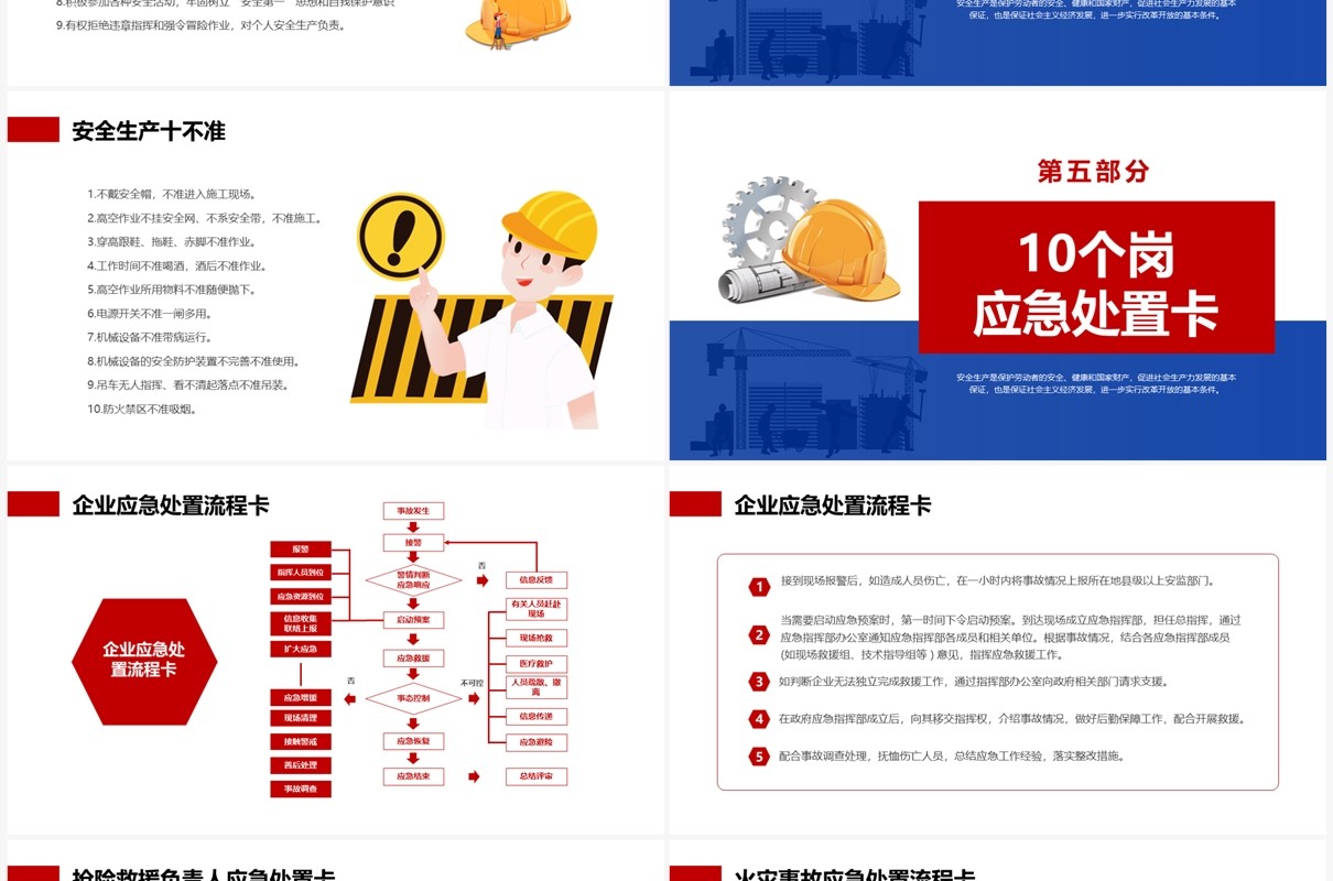 蓝色简约风全国安全生产月宣传PPT模板