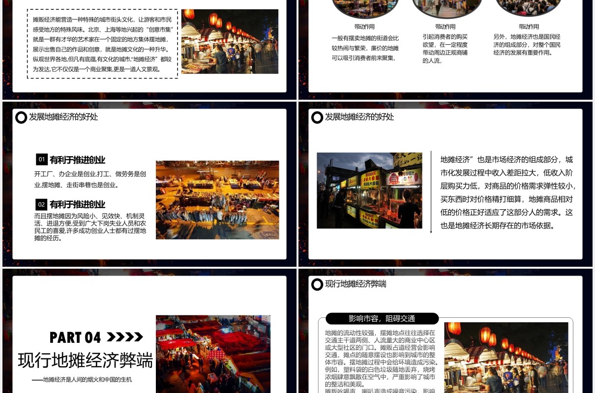 人间烟火味地摊经济兴起PPT模板
