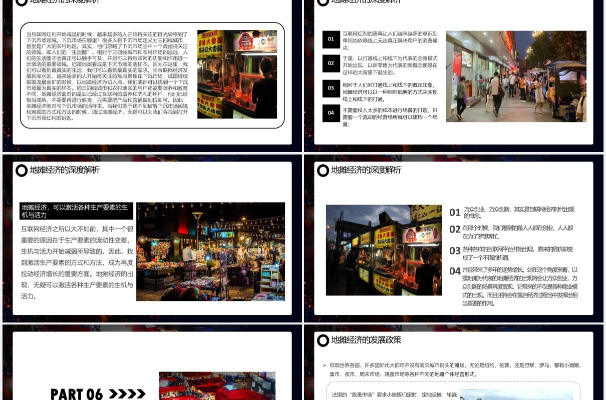 人间烟火味地摊经济兴起PPT模板