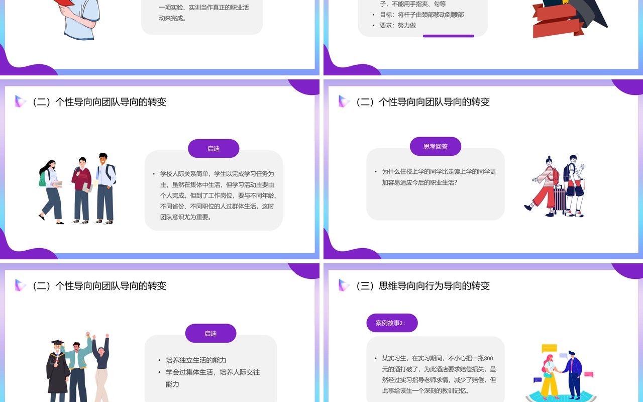 紫色简约风大学生做好就业准备PPT模板