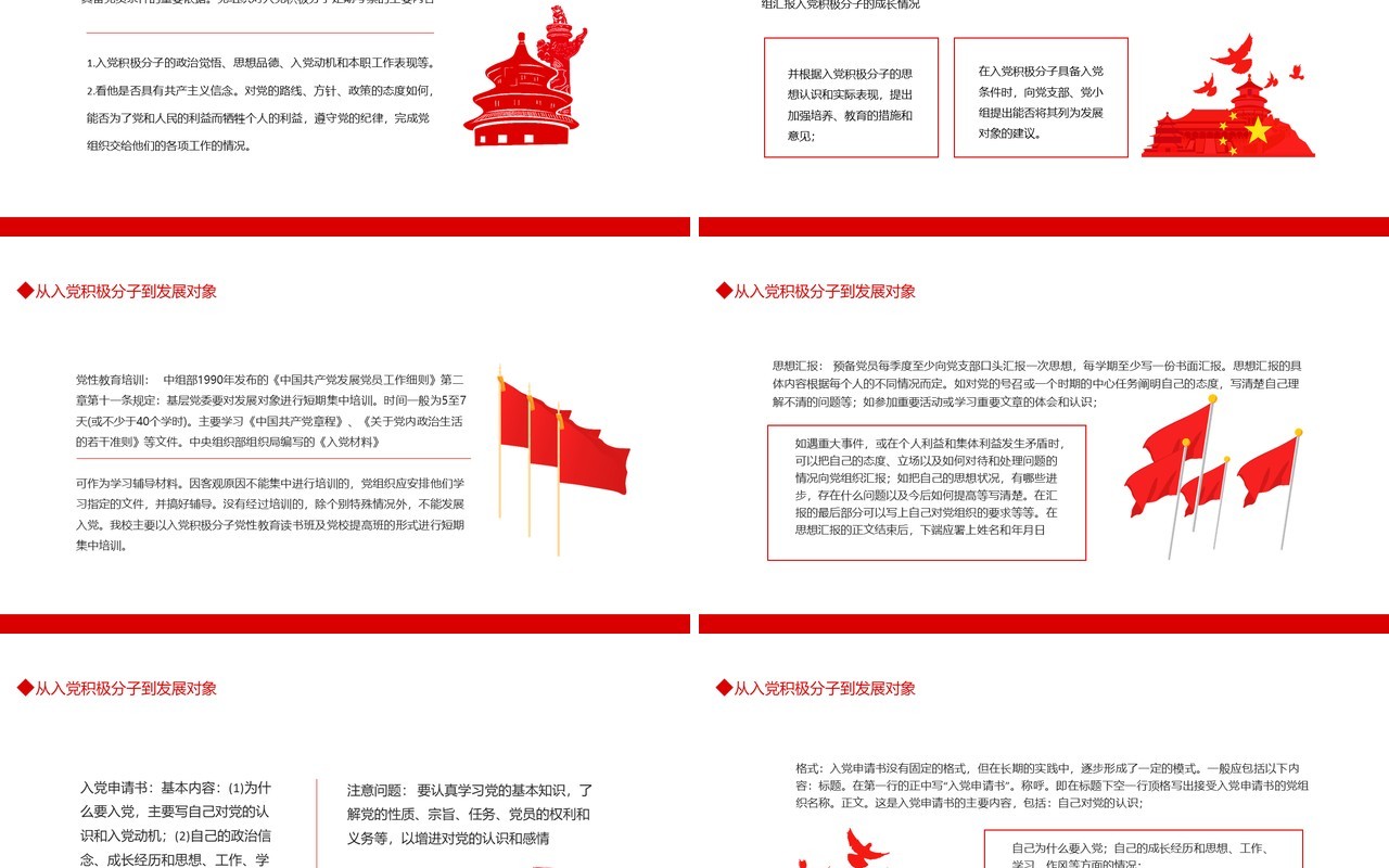 从入党积极分子到发展对象动态PPT模板