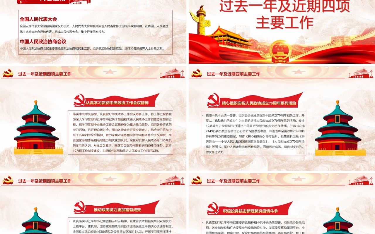聚焦全国两会学习政协政府工作报告讲稿PPT模板