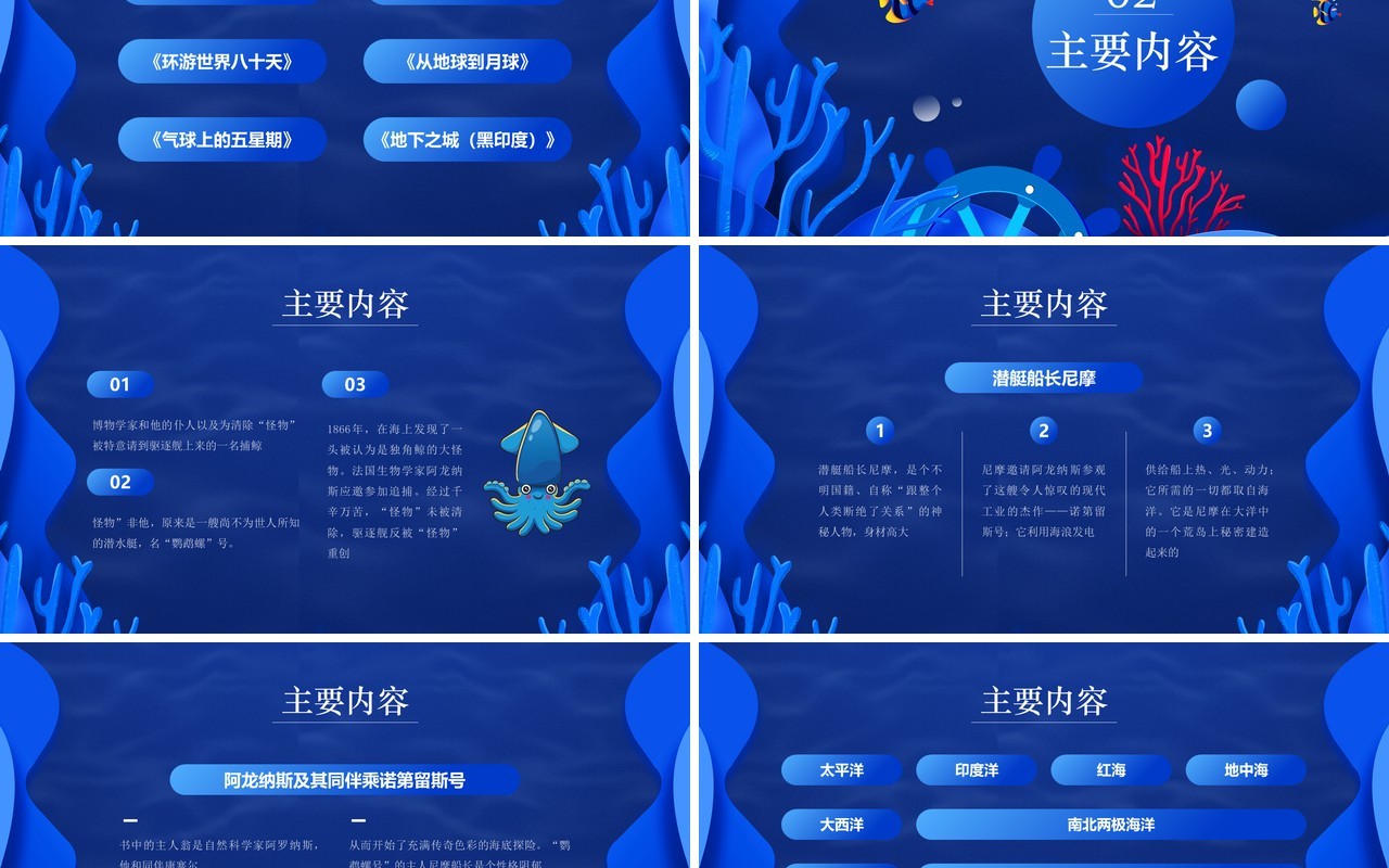部编版七年级语文下册海底两万里课件PPT模板