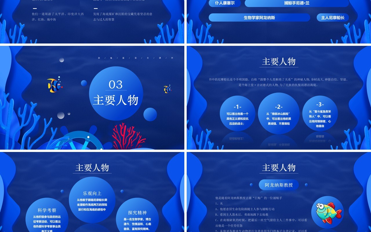 部编版七年级语文下册海底两万里课件PPT模板
