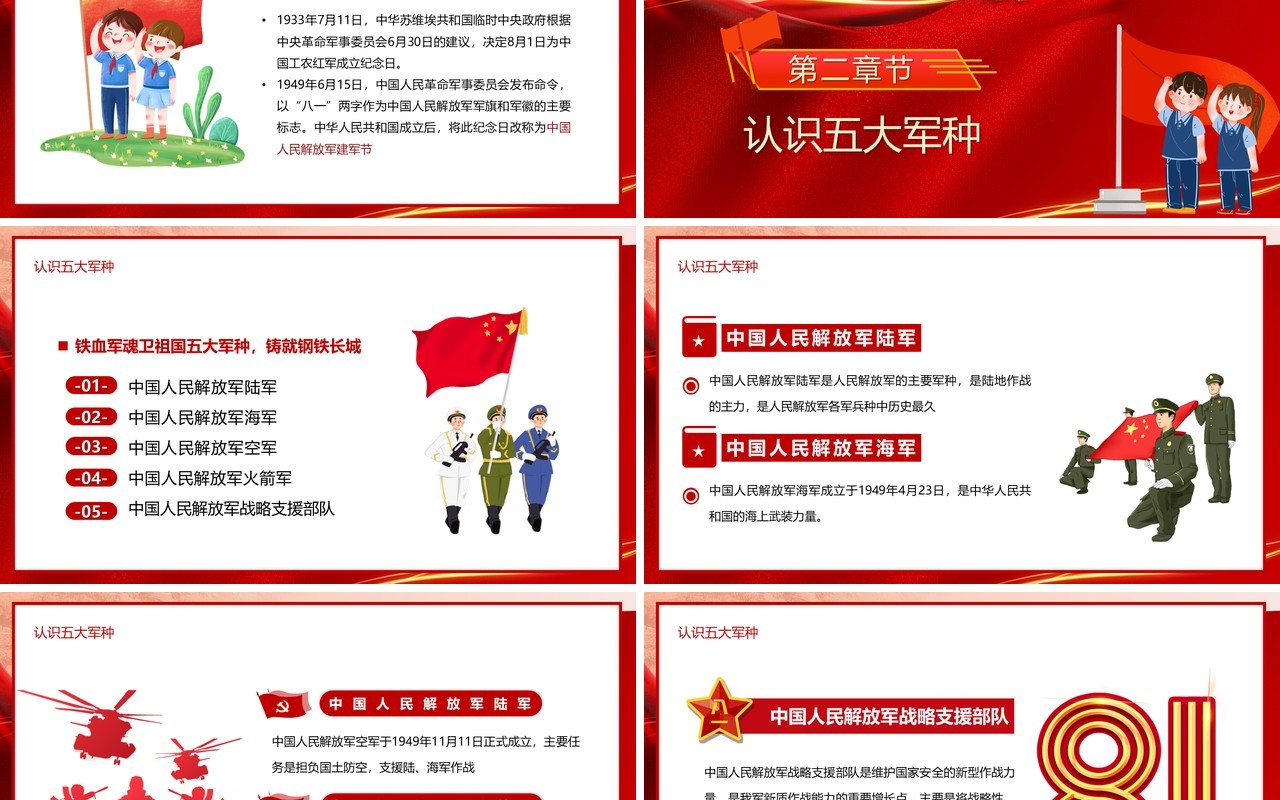 红色党政风童心筑梦荣耀致敬PPT模板