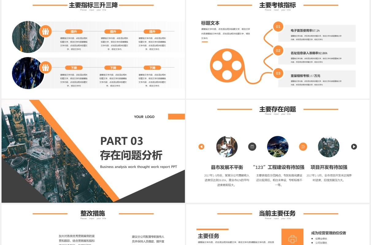 简约公司经营分析工作思路报告工作汇报PPT模板
